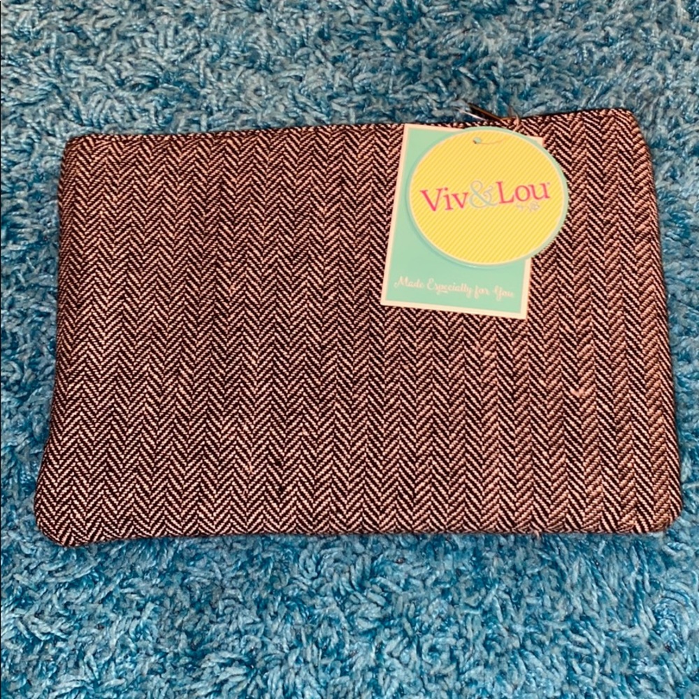 Houndstooth clutch or makeup bag